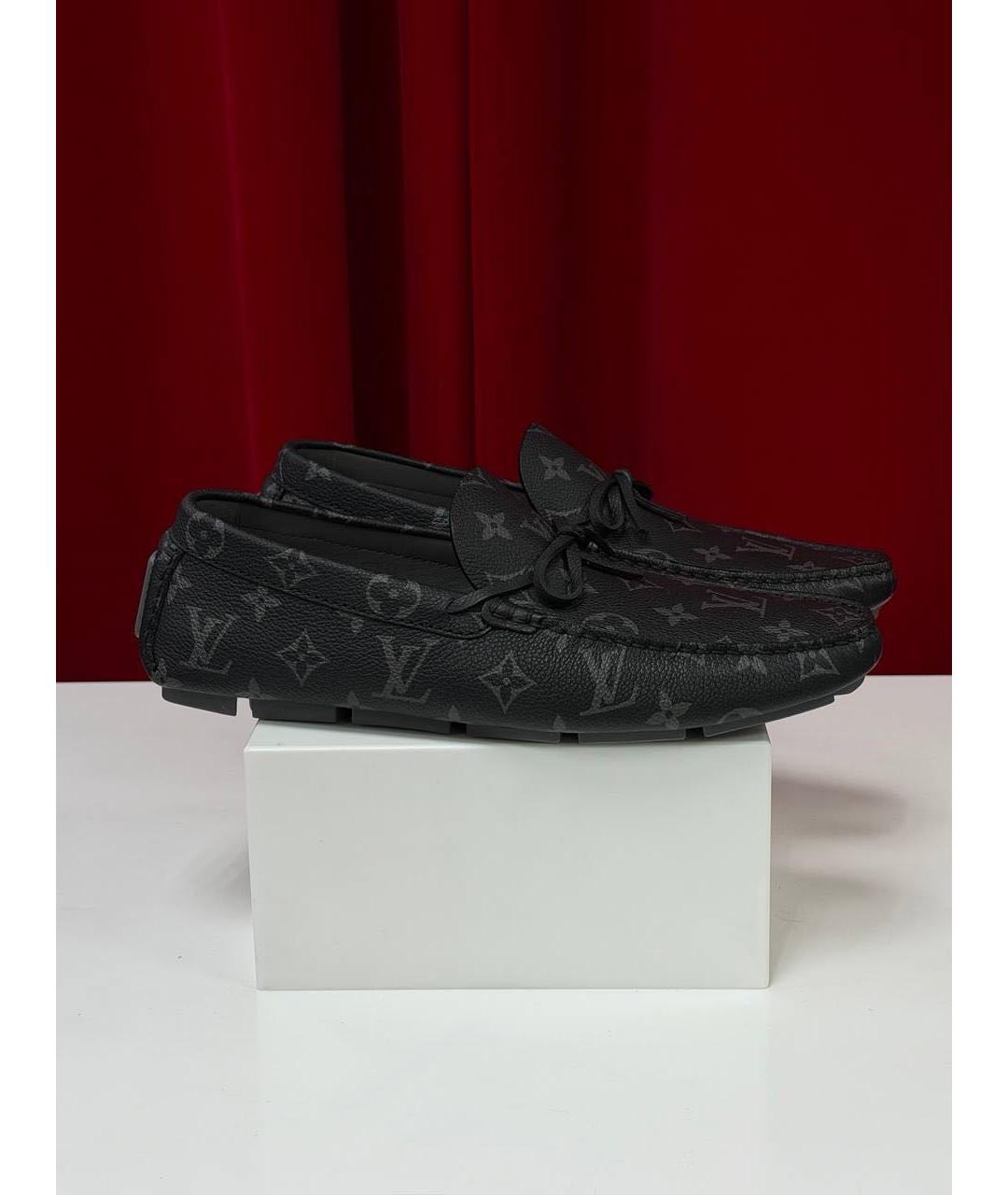 LOUIS VUITTON Черные кожаные мокасины, фото 7