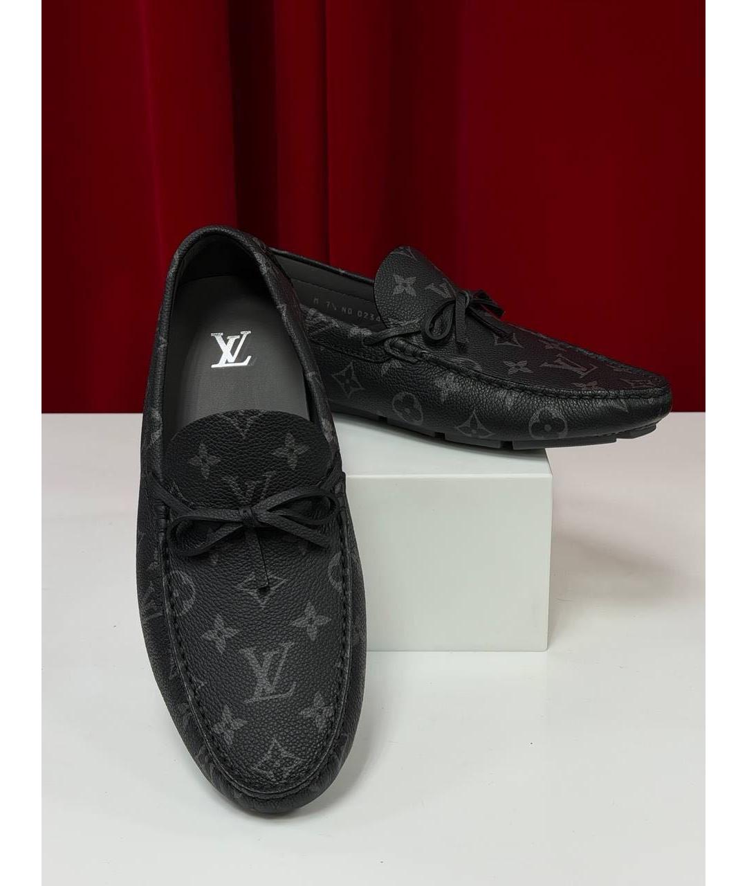 LOUIS VUITTON Черные кожаные мокасины, фото 6