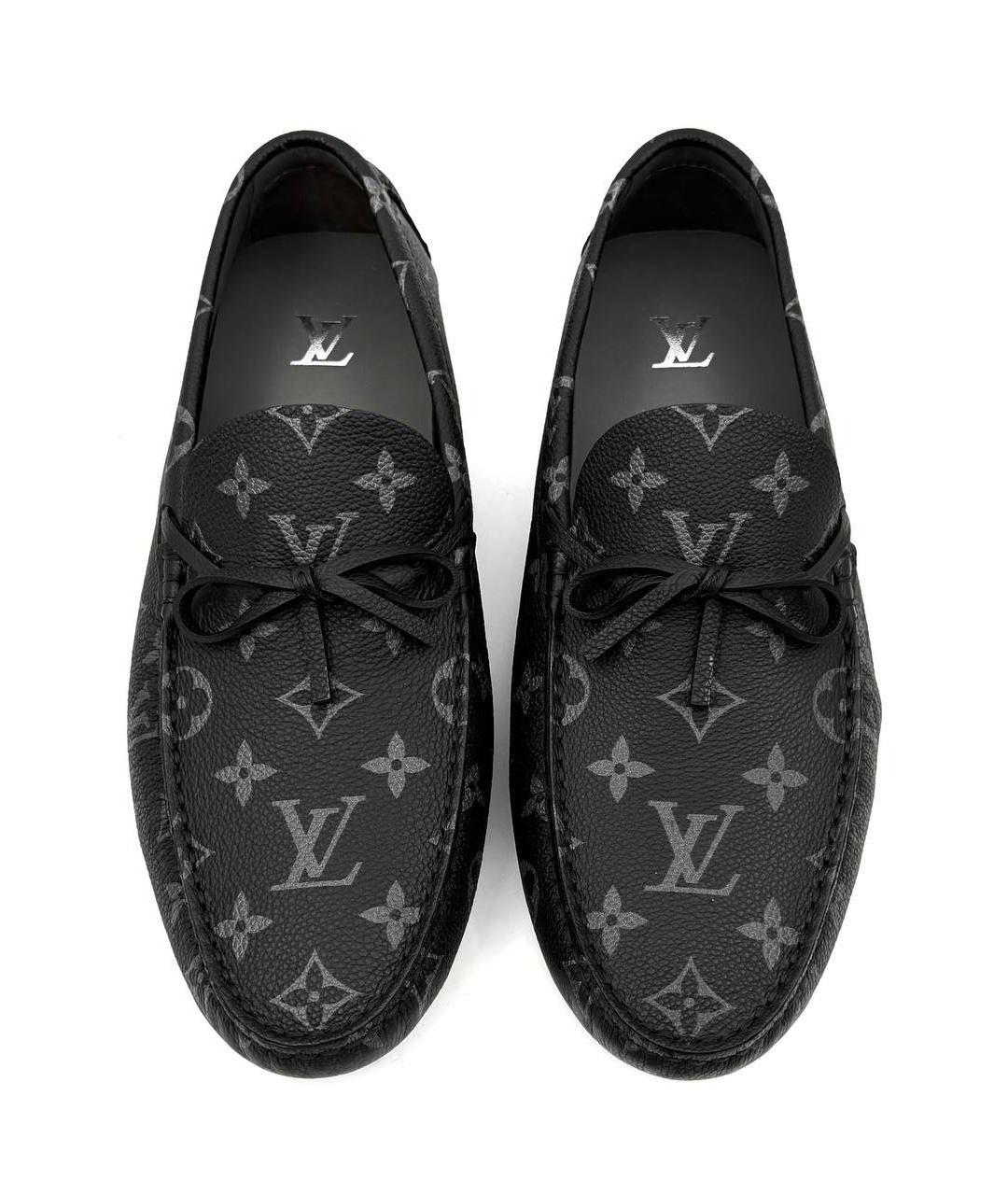 LOUIS VUITTON Черные кожаные мокасины, фото 2