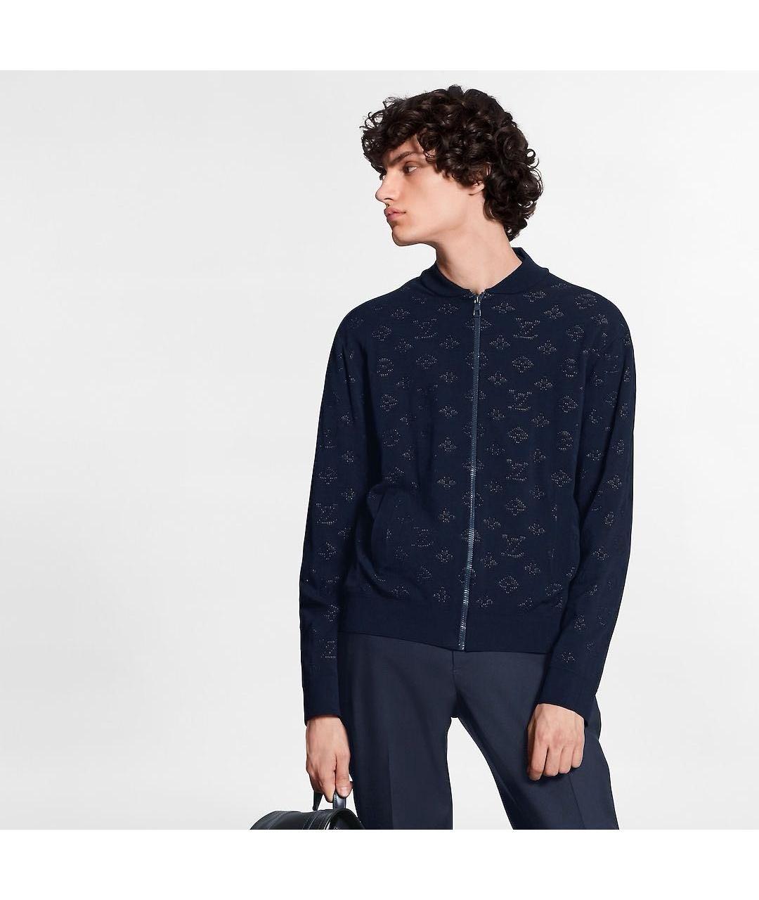 LOUIS VUITTON Темно-синий вискозный кардиган, фото 8