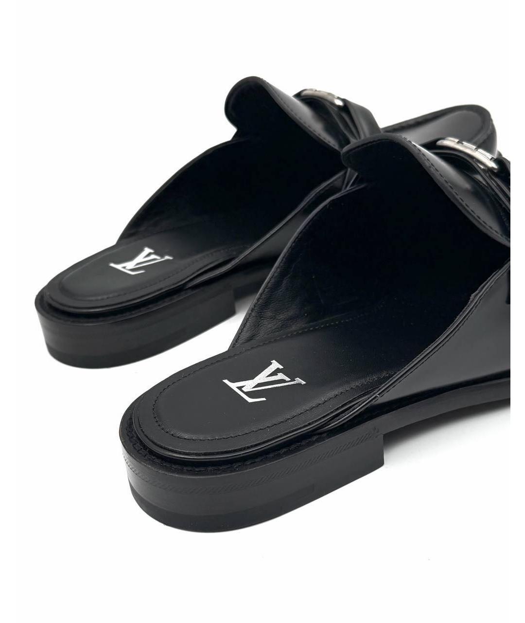 LOUIS VUITTON Черные кожаные лоферы, фото 4