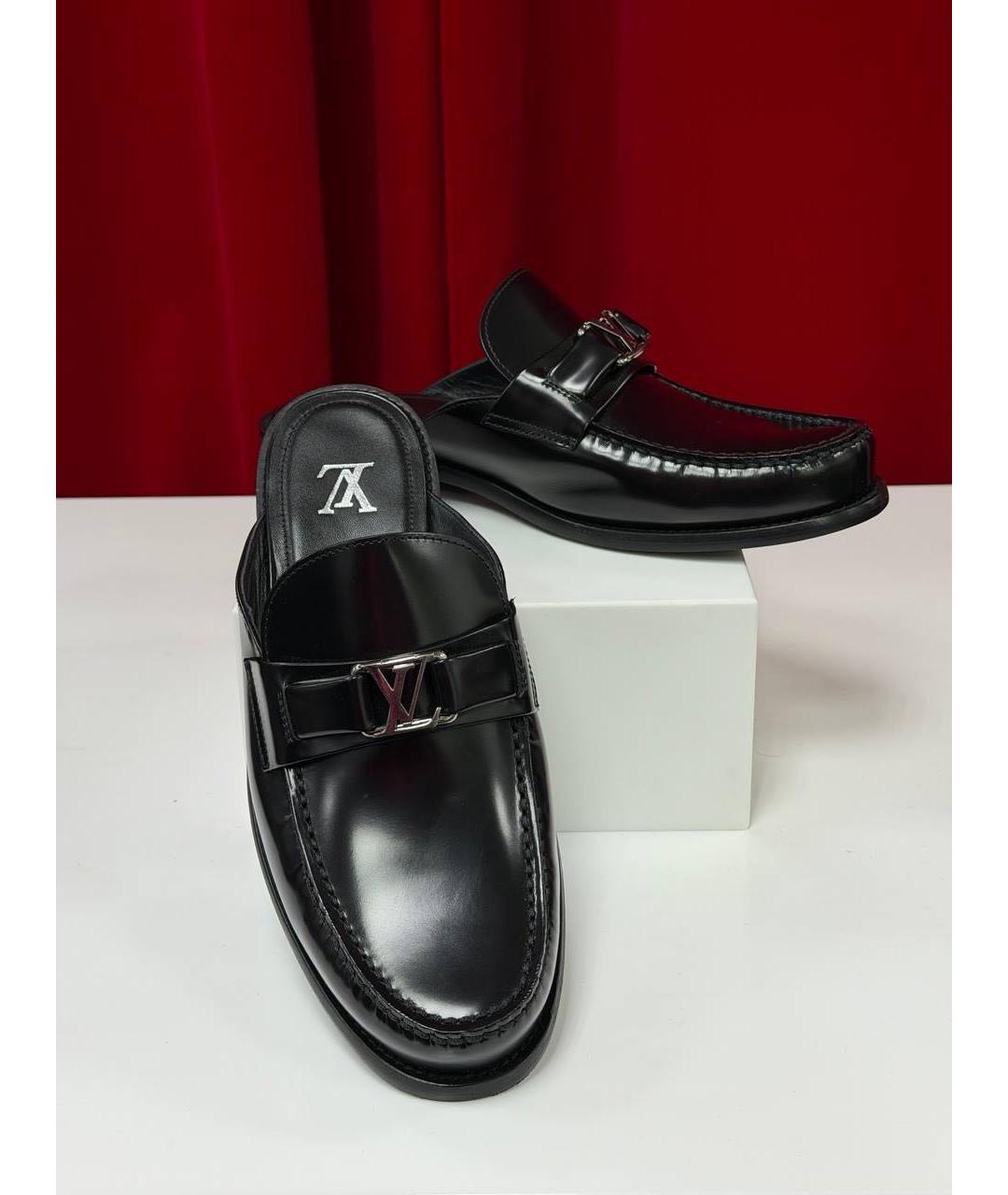 LOUIS VUITTON Черные кожаные лоферы, фото 6