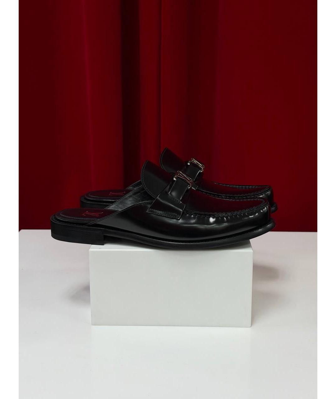 LOUIS VUITTON Черные кожаные лоферы, фото 7