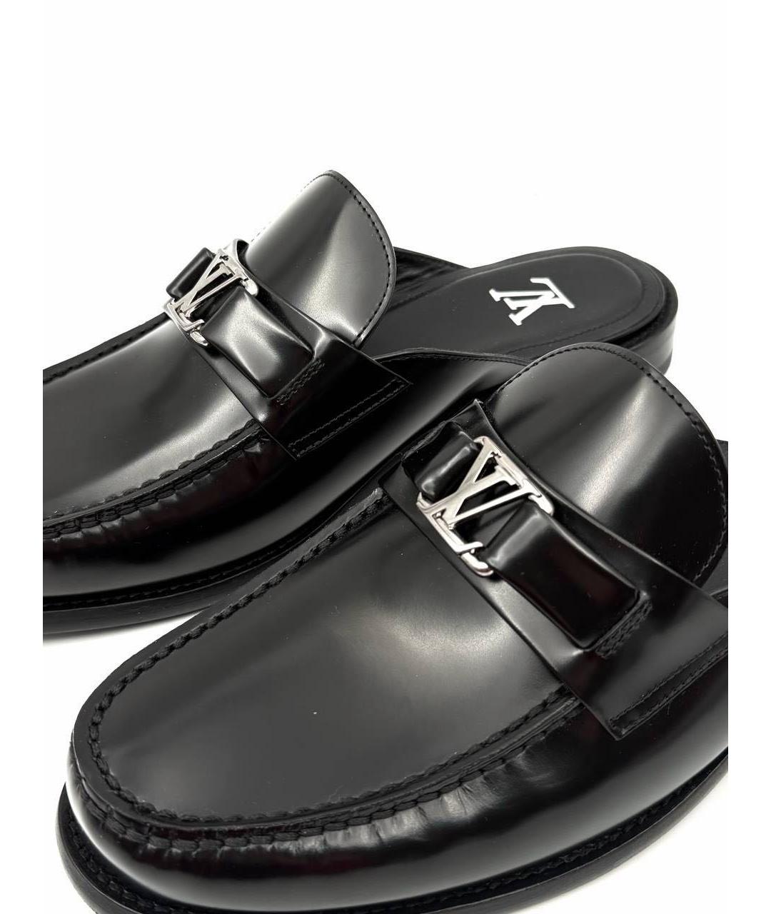 LOUIS VUITTON Черные кожаные лоферы, фото 3