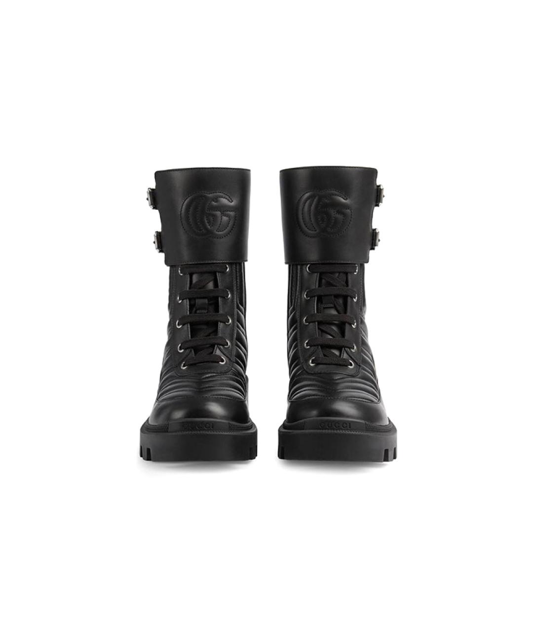 GUCCI Черные кожаные ботинки, фото 4