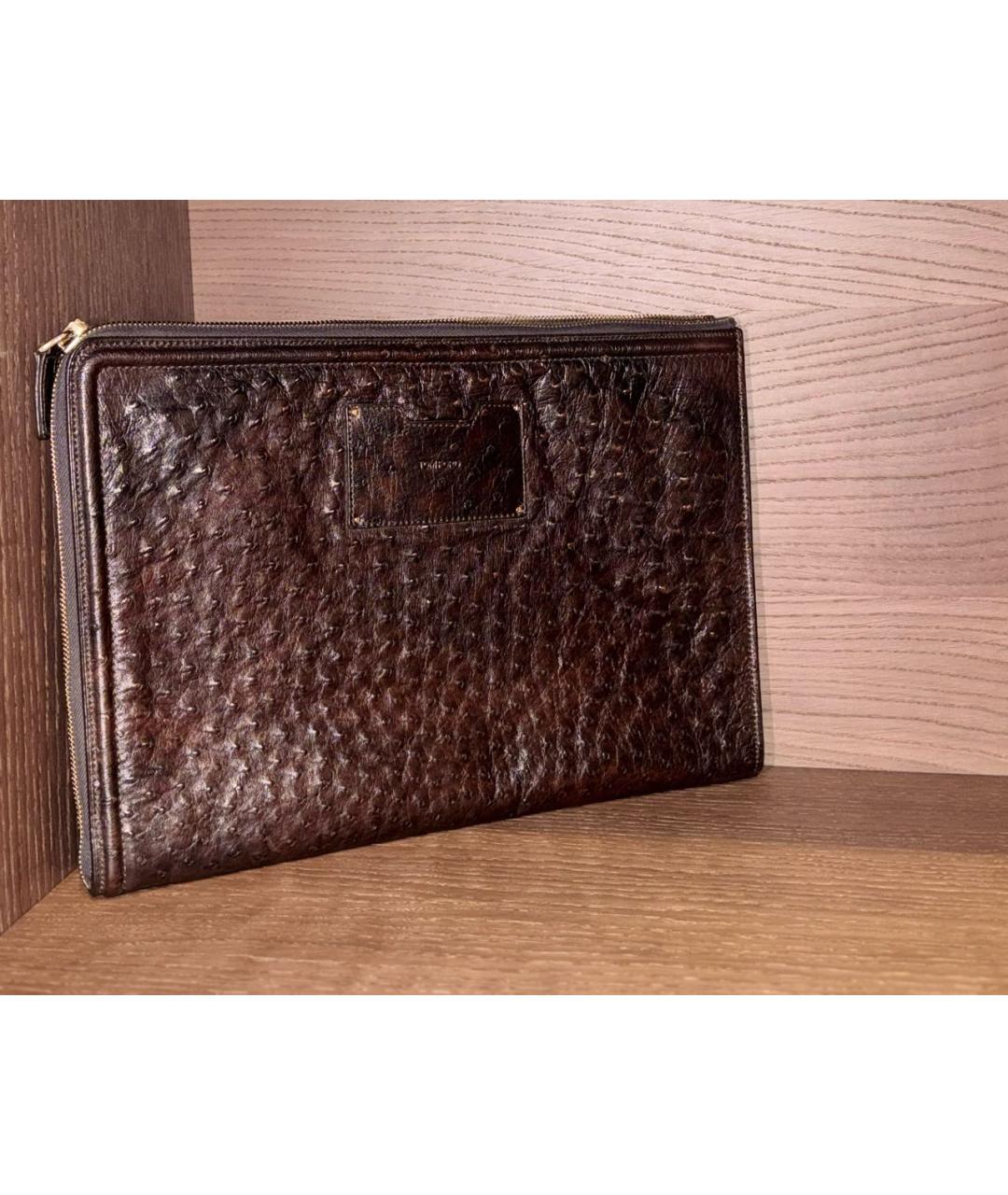 TOM FORD Коричневая папка для документов из экзотической кожи, фото 7