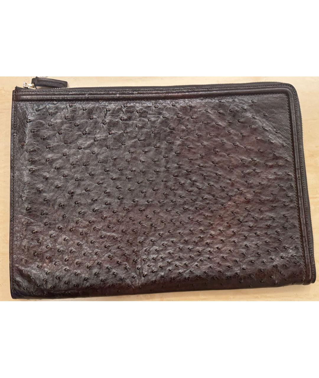 TOM FORD Коричневая папка для документов из экзотической кожи, фото 3