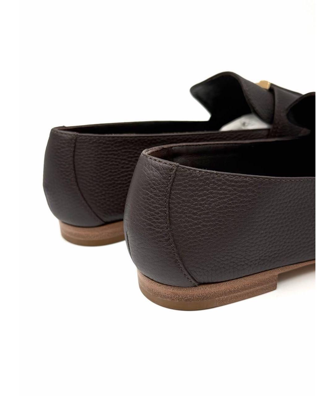 LOUIS VUITTON Коричневые кожаные лоферы, фото 4