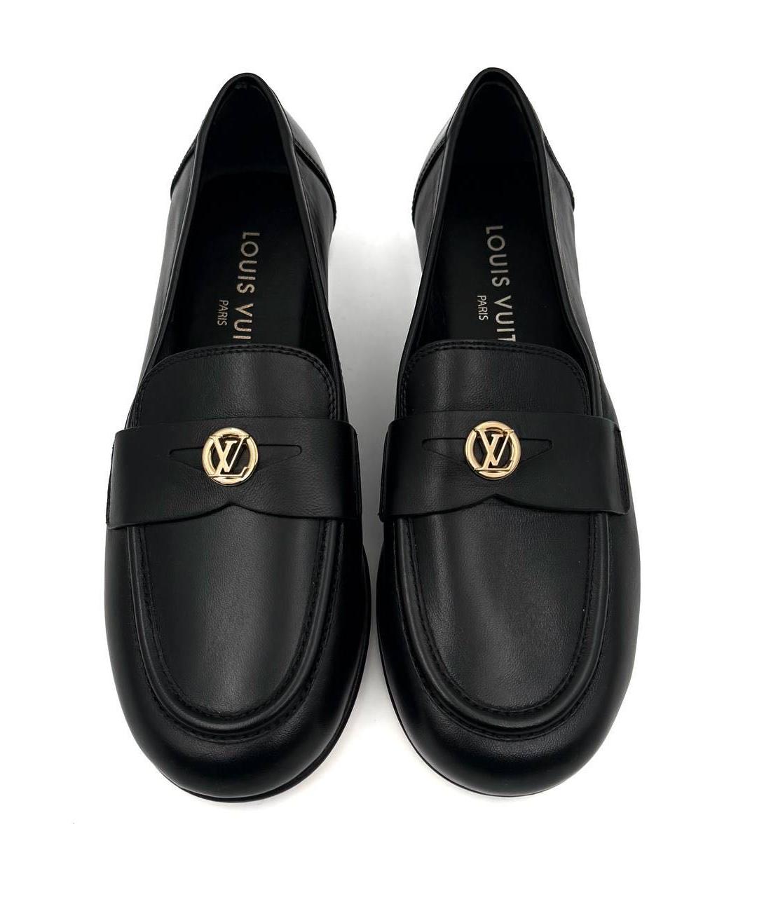 LOUIS VUITTON Черные кожаные лоферы, фото 2