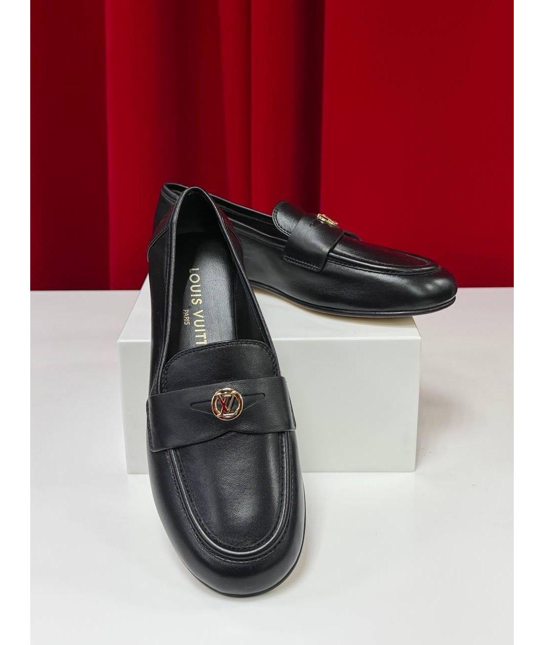 LOUIS VUITTON Черные кожаные лоферы, фото 7