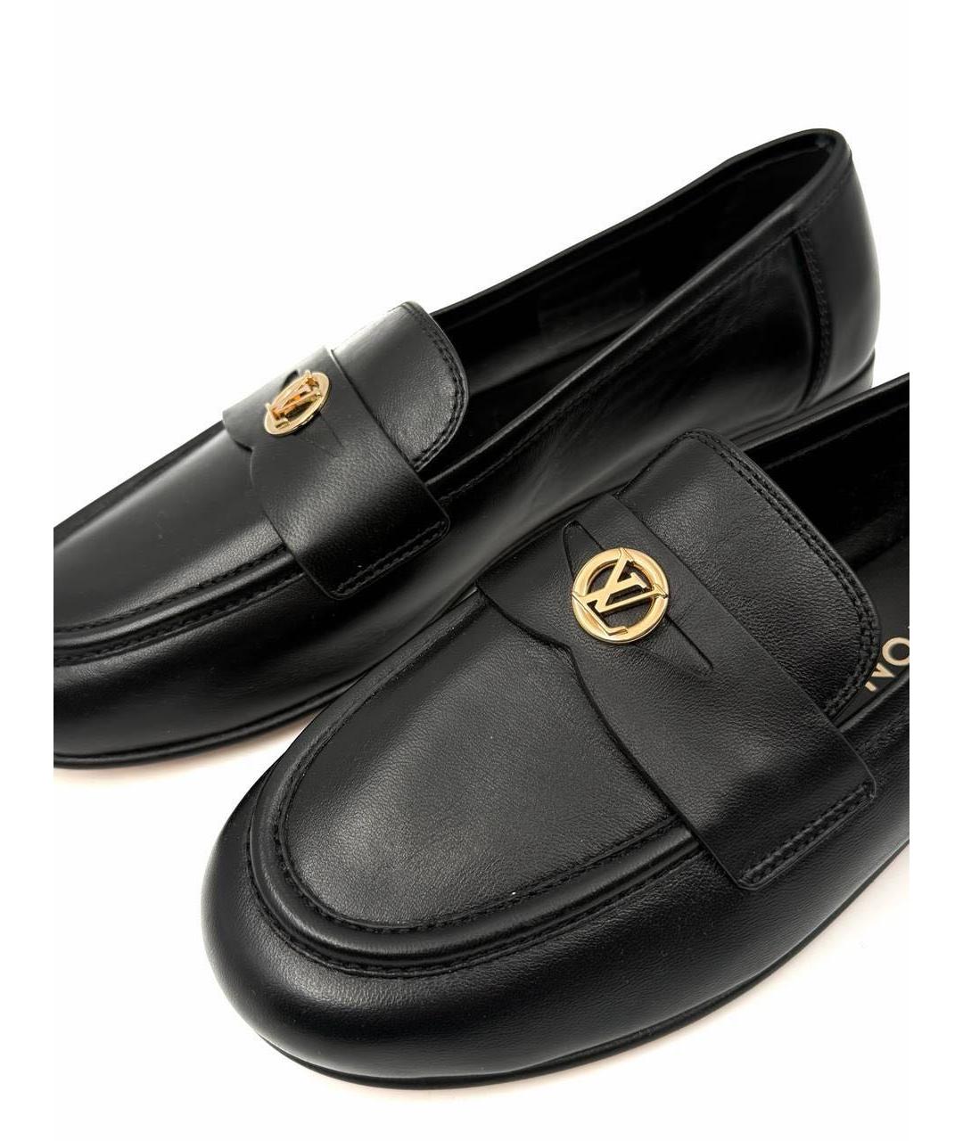 LOUIS VUITTON Черные кожаные лоферы, фото 3