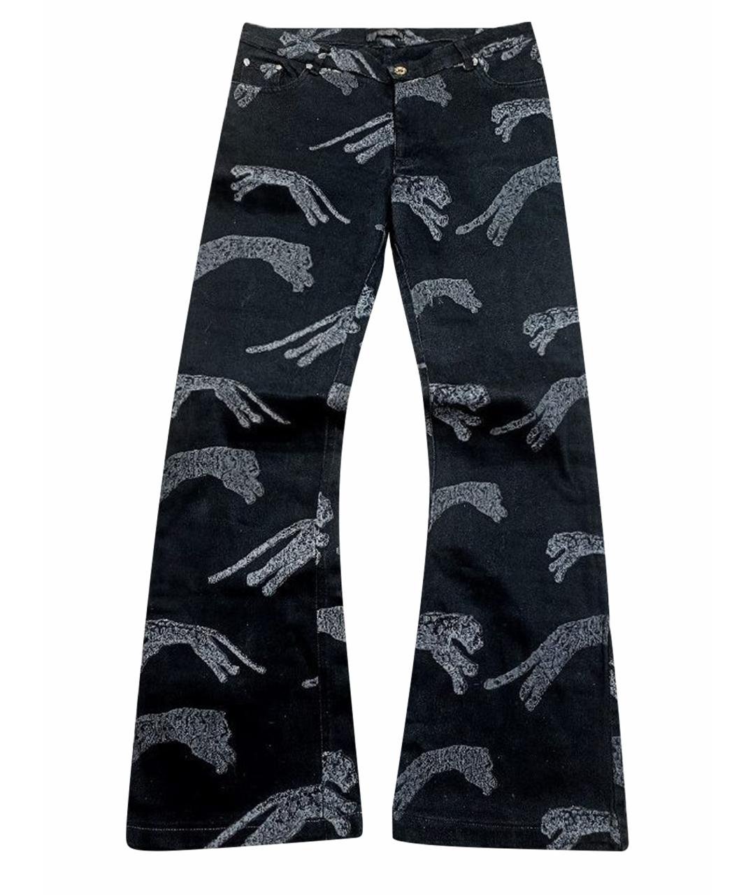 ROBERTO CAVALLI Темно-синие хлопковые джинсы клеш, фото 1