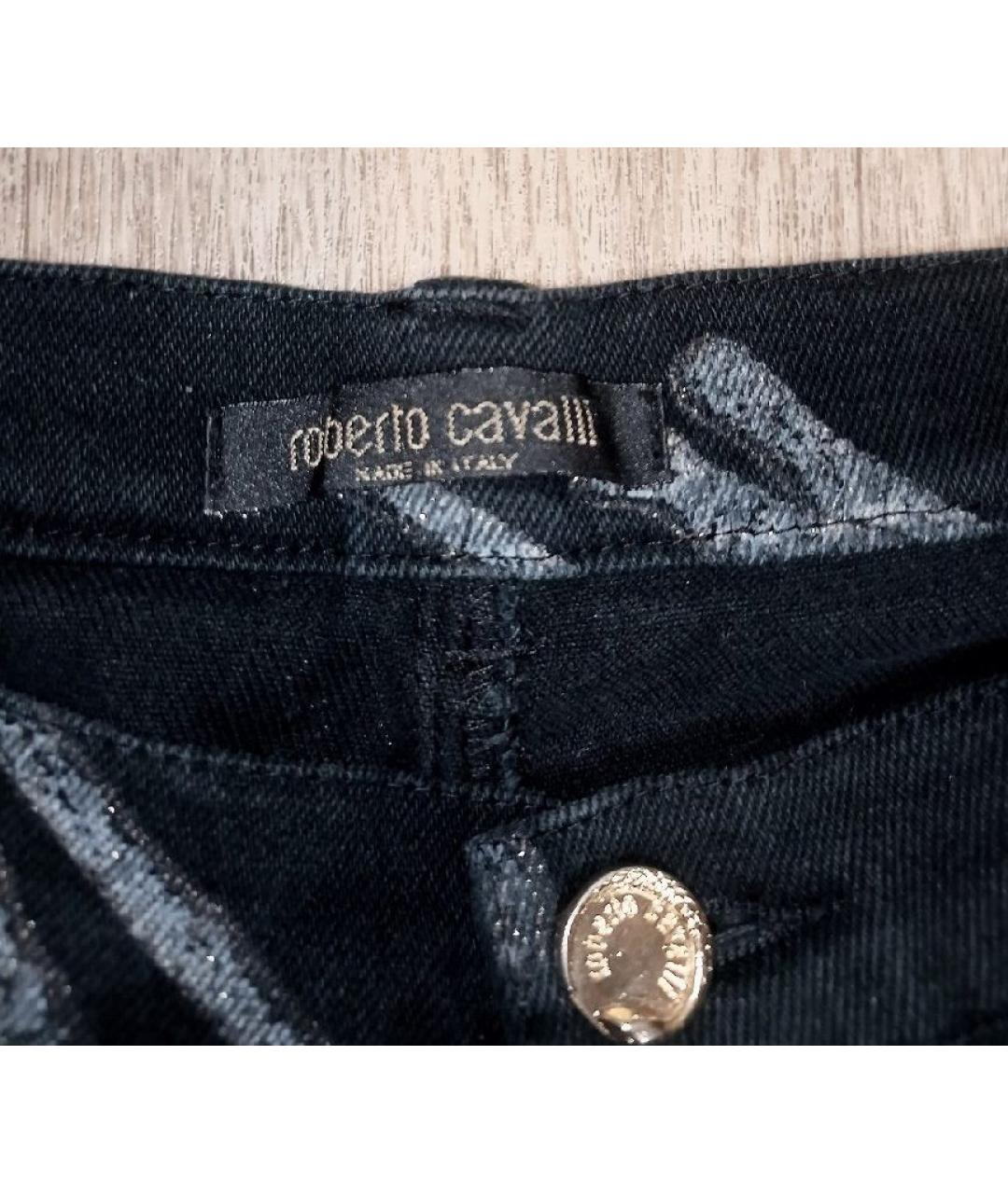 ROBERTO CAVALLI Темно-синие хлопковые джинсы клеш, фото 3