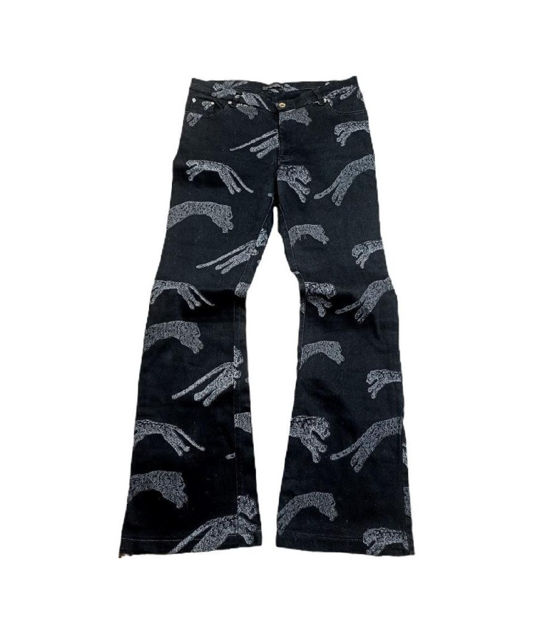 ROBERTO CAVALLI Темно-синие хлопковые джинсы клеш, фото 5