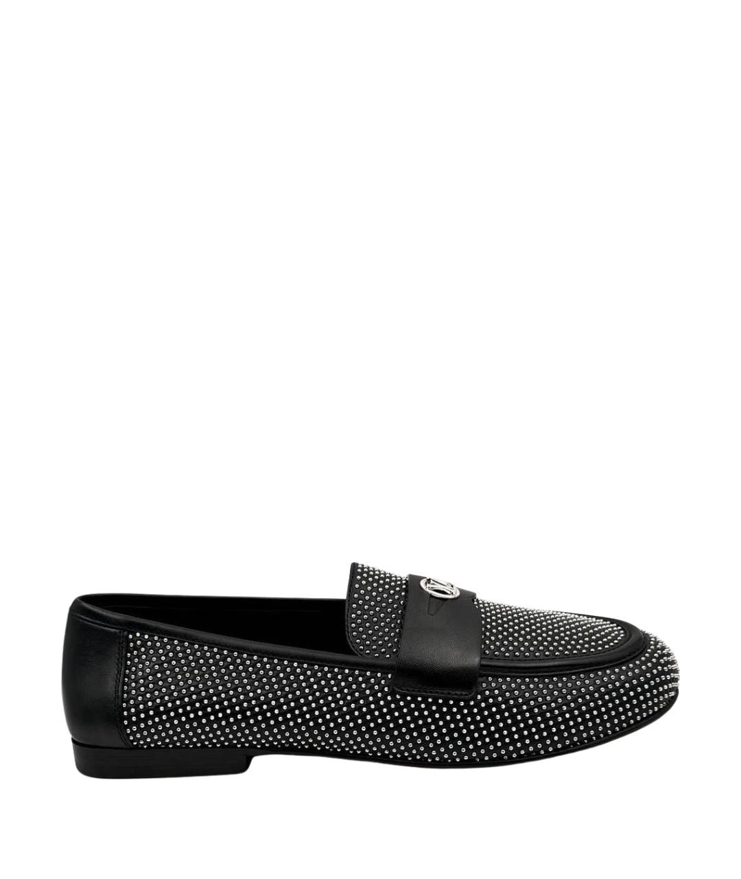 LOUIS VUITTON Черные кожаные лоферы, фото 1