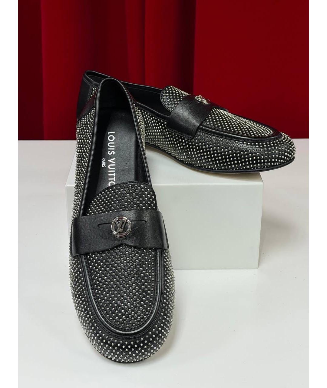 LOUIS VUITTON Черные кожаные лоферы, фото 7