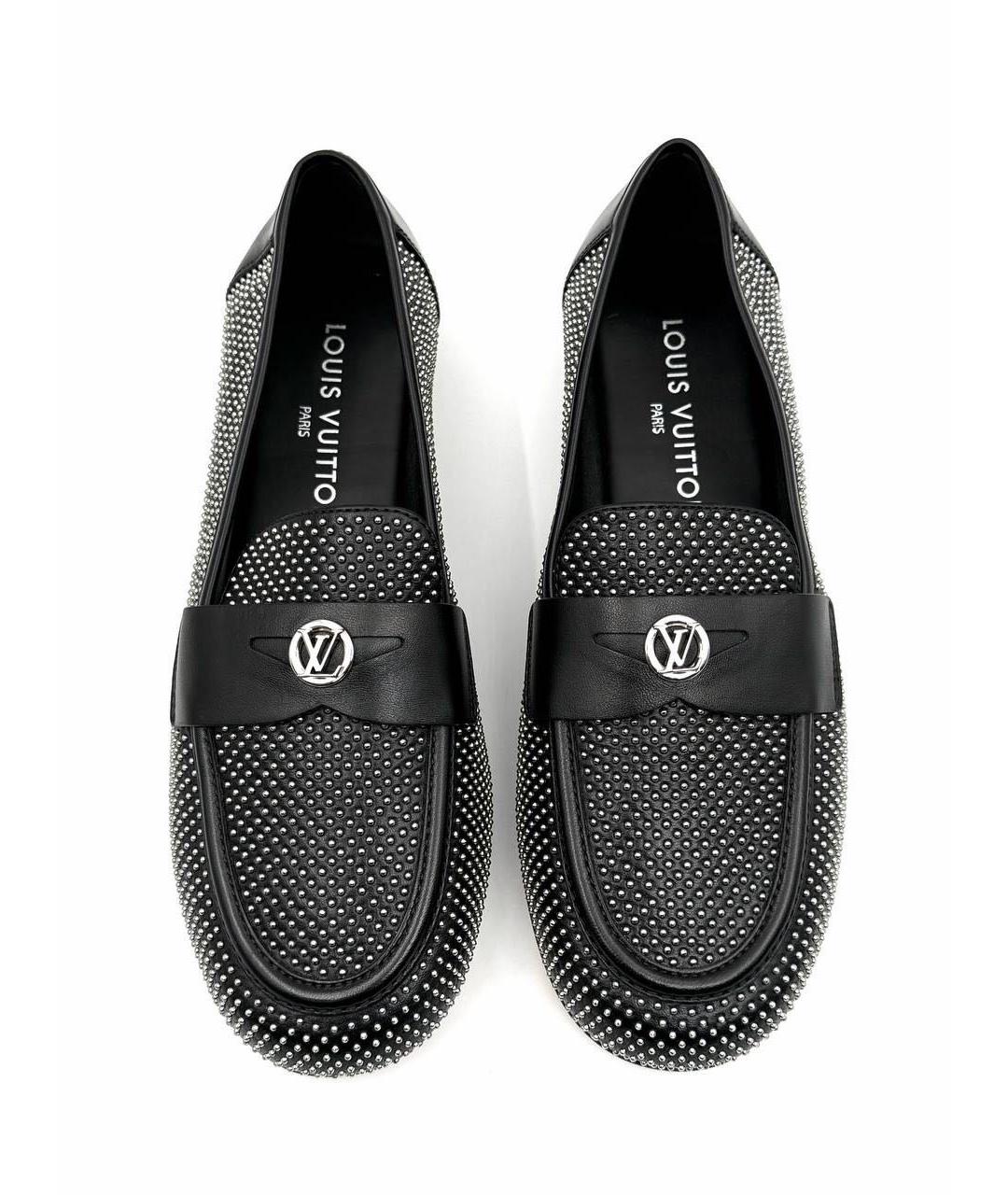 LOUIS VUITTON Черные кожаные лоферы, фото 2