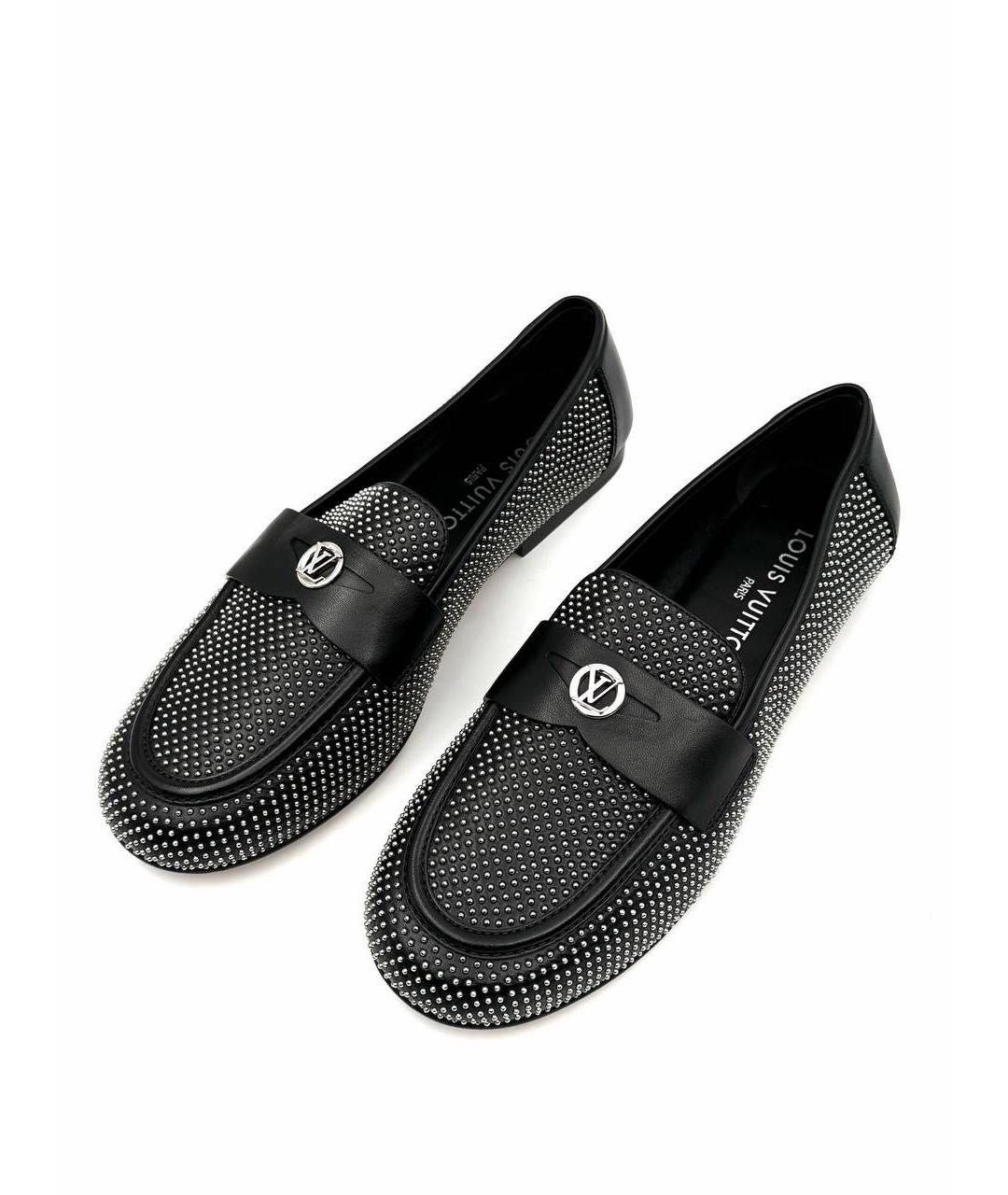 LOUIS VUITTON Черные кожаные лоферы, фото 3