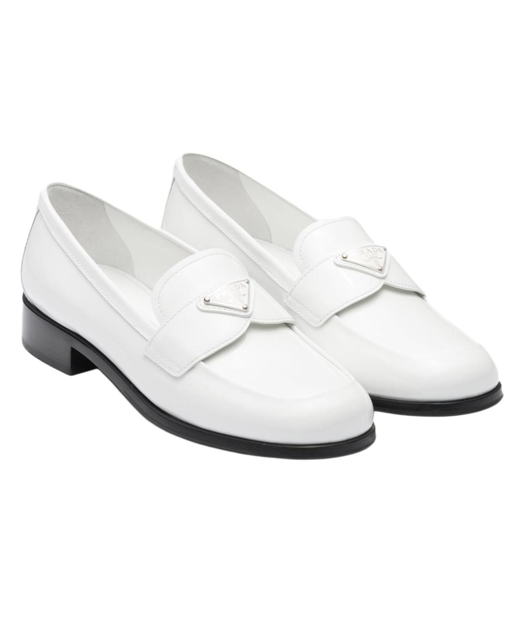 PRADA Белые кожаные лоферы, фото 3