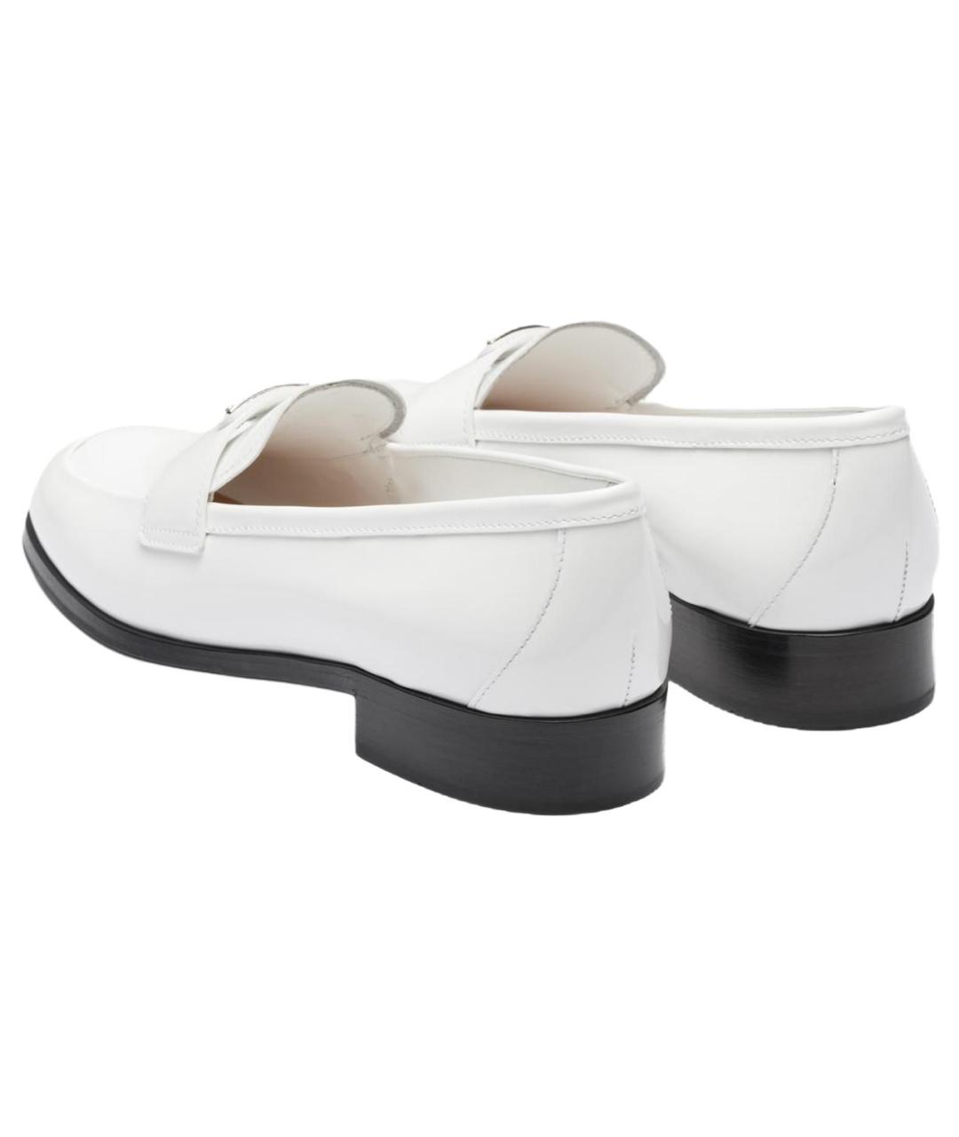 PRADA Белые кожаные лоферы, фото 4