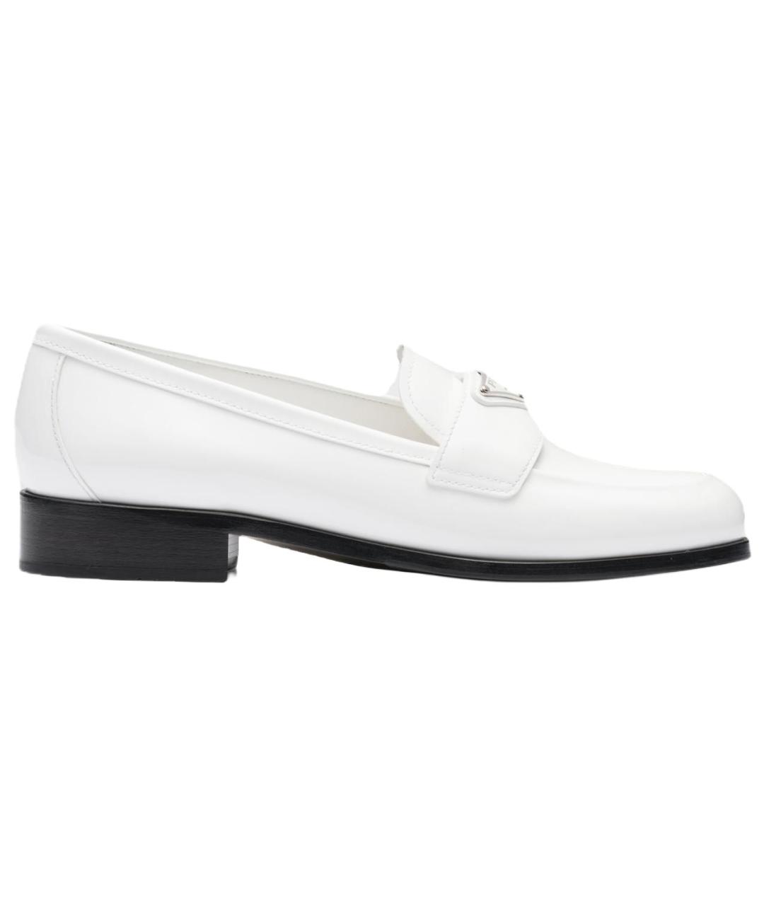 PRADA Белые кожаные лоферы, фото 1