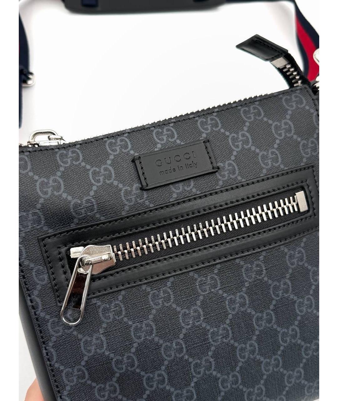 GUCCI Серая кожаная сумка на плечо, фото 3