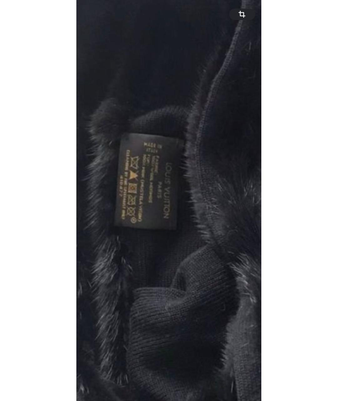 LOUIS VUITTON Черная шапка, фото 3