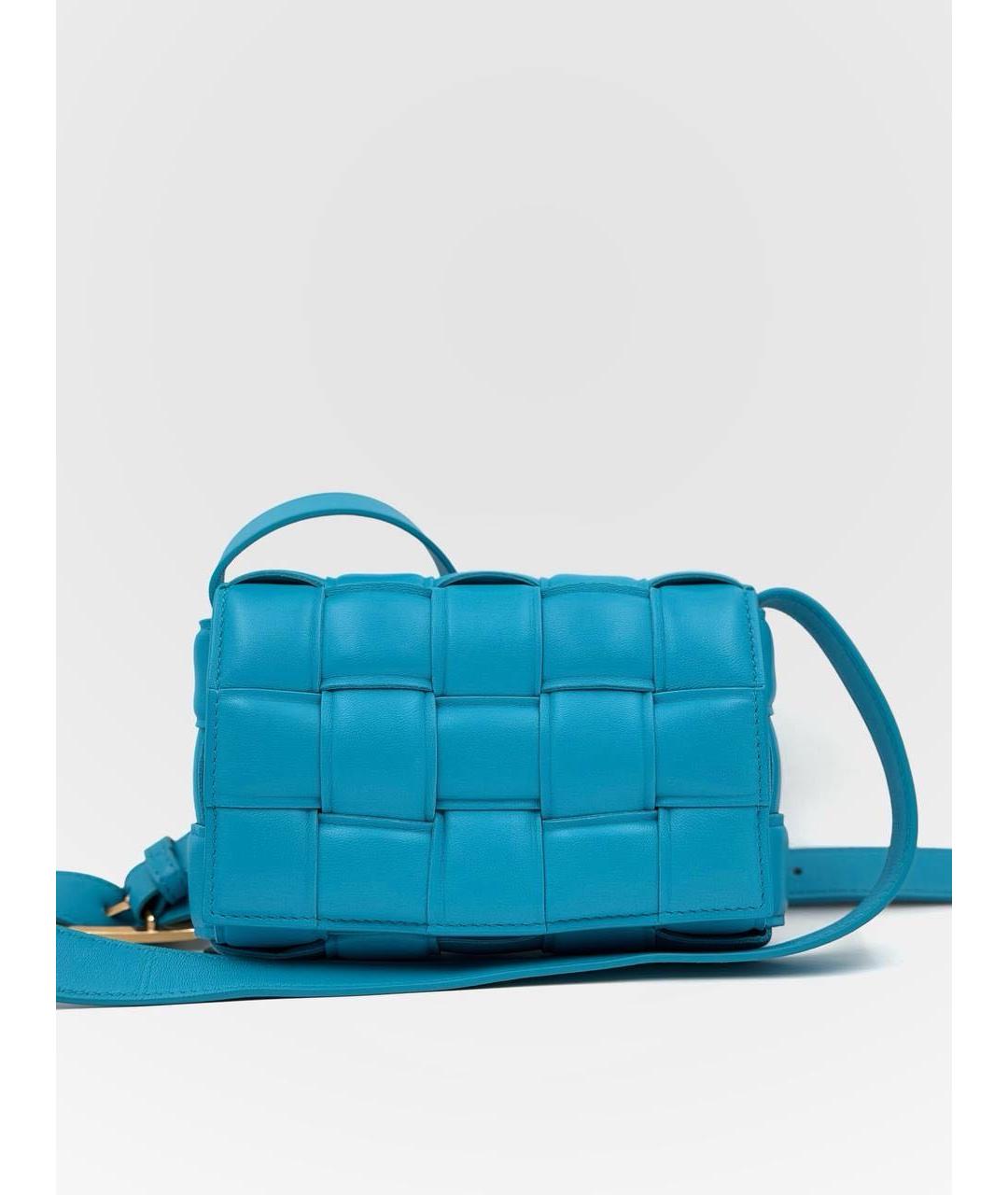 BOTTEGA VENETA Синяя кожаная сумка через плечо, фото 7