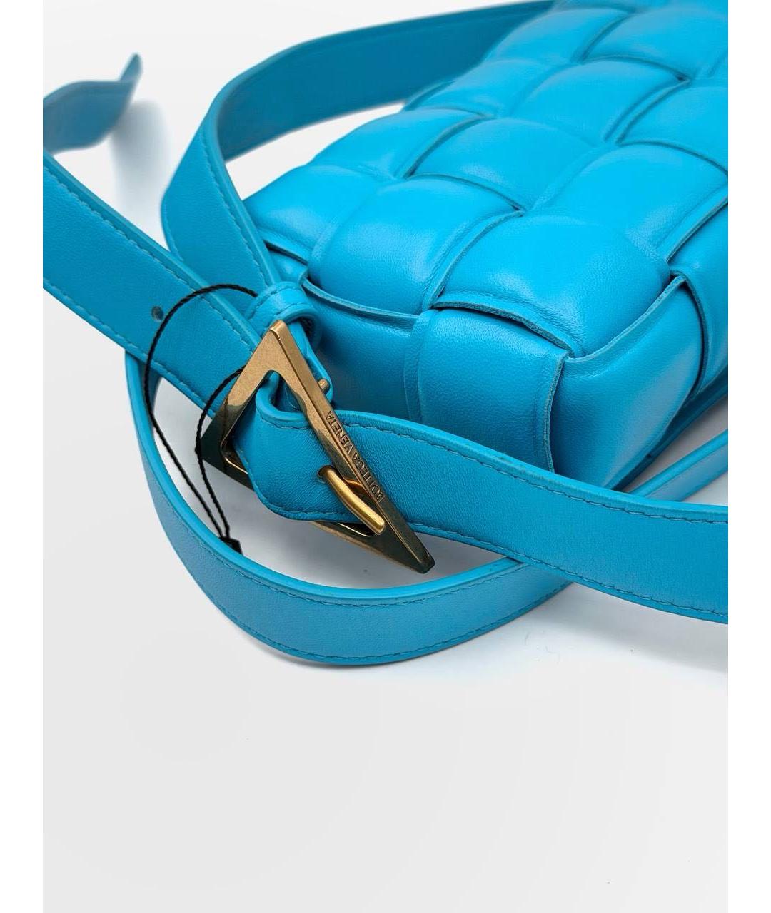 BOTTEGA VENETA Синяя кожаная сумка через плечо, фото 4