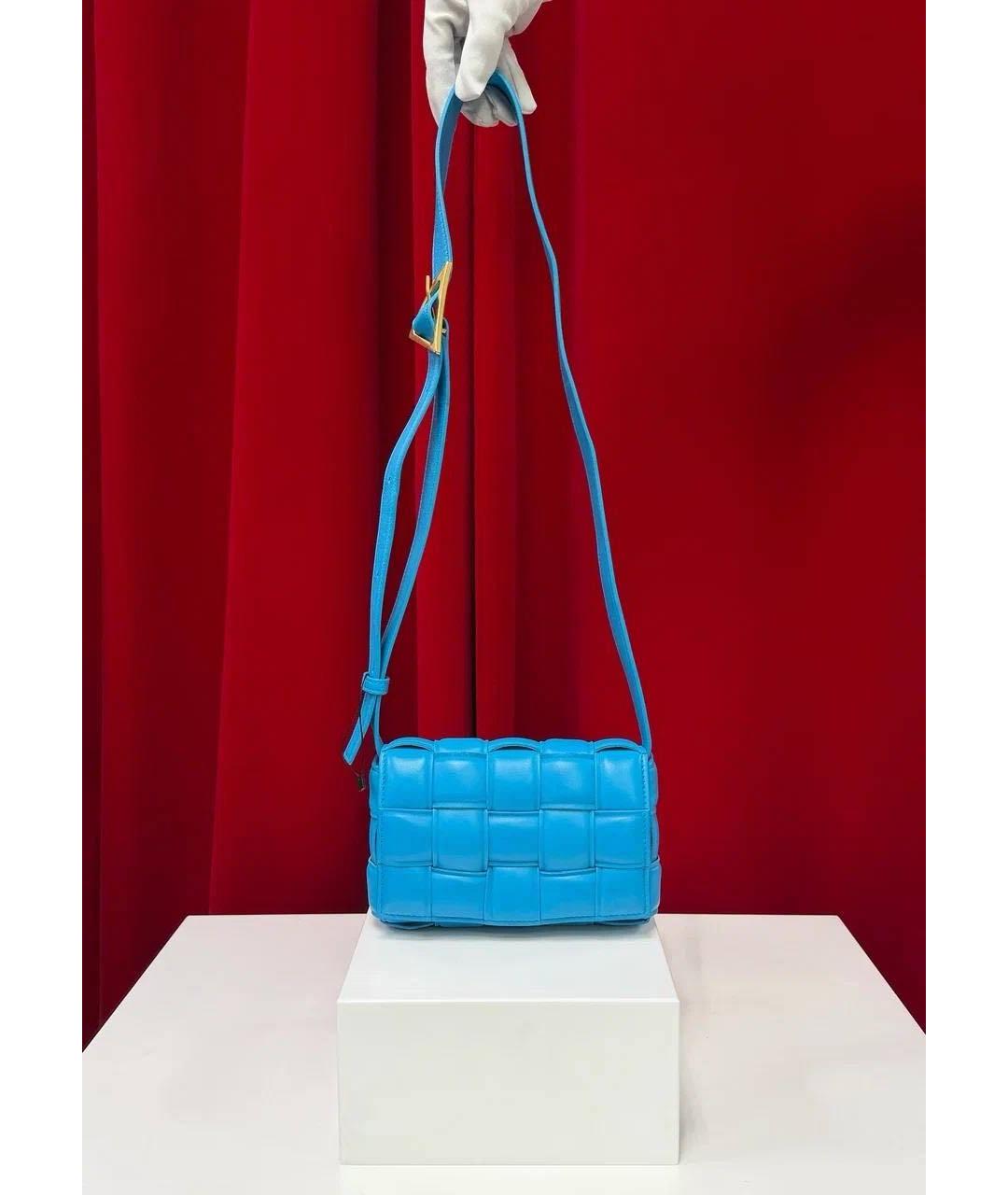 BOTTEGA VENETA Синяя кожаная сумка через плечо, фото 5