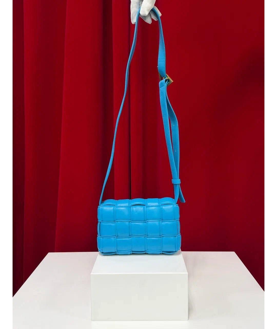 BOTTEGA VENETA Синяя кожаная сумка через плечо, фото 6