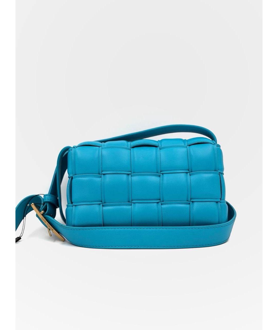 BOTTEGA VENETA Синяя кожаная сумка через плечо, фото 2