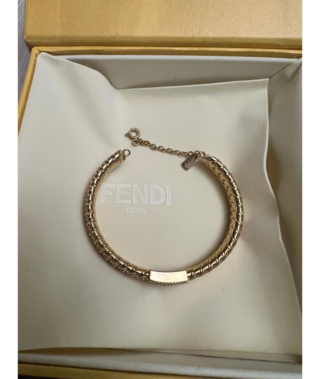 FENDI Золотой металлический браслет, фото 2