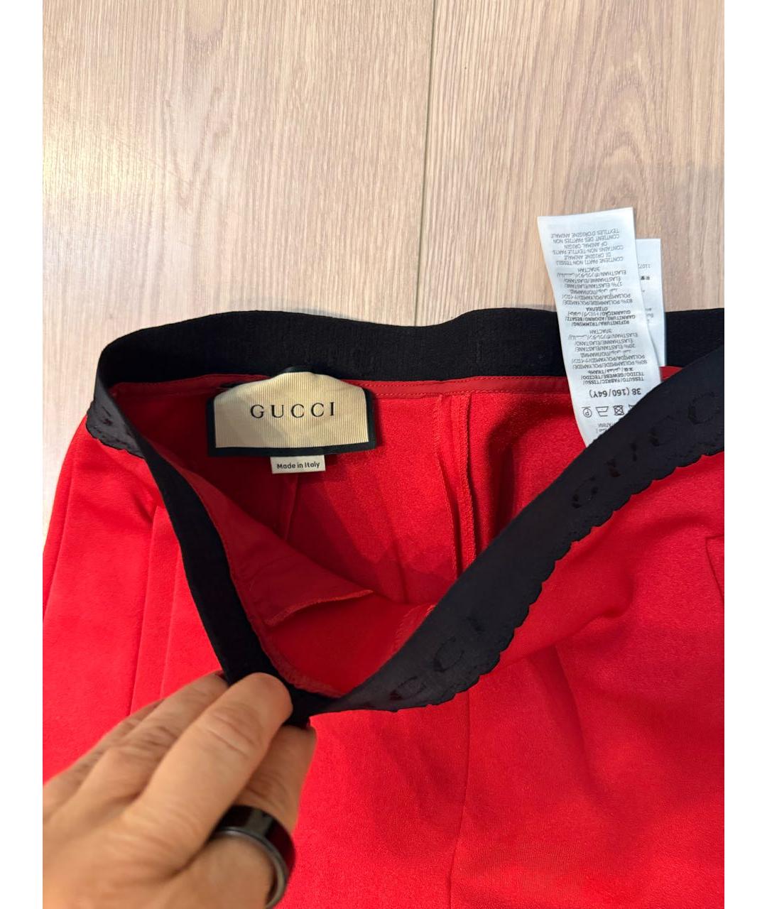 GUCCI Красные полиамидовые леггинсы и велосипедки, фото 3