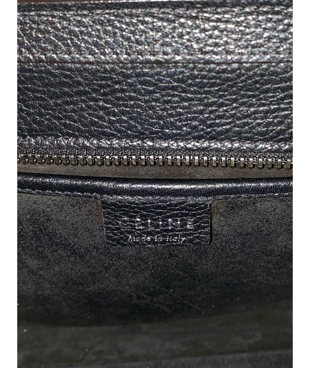 CELINE Черная кожаная сумка с короткими ручками, фото 8