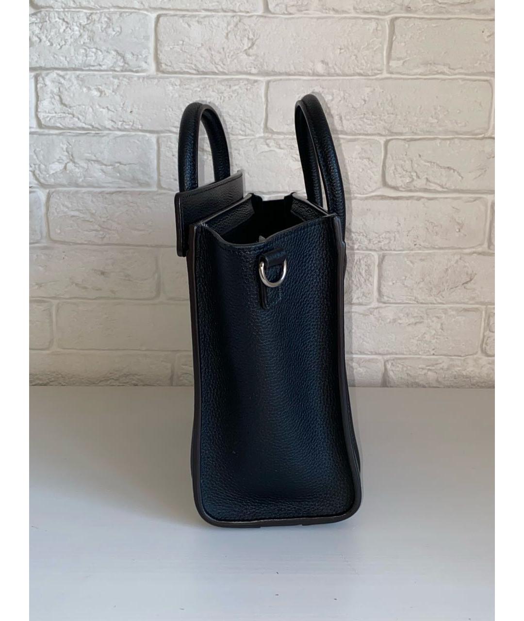 CELINE Черная кожаная сумка с короткими ручками, фото 2