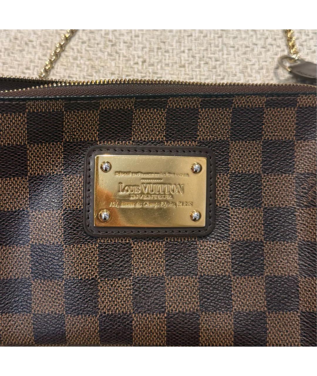 LOUIS VUITTON Коричневая пелетеная сумка через плечо, фото 8