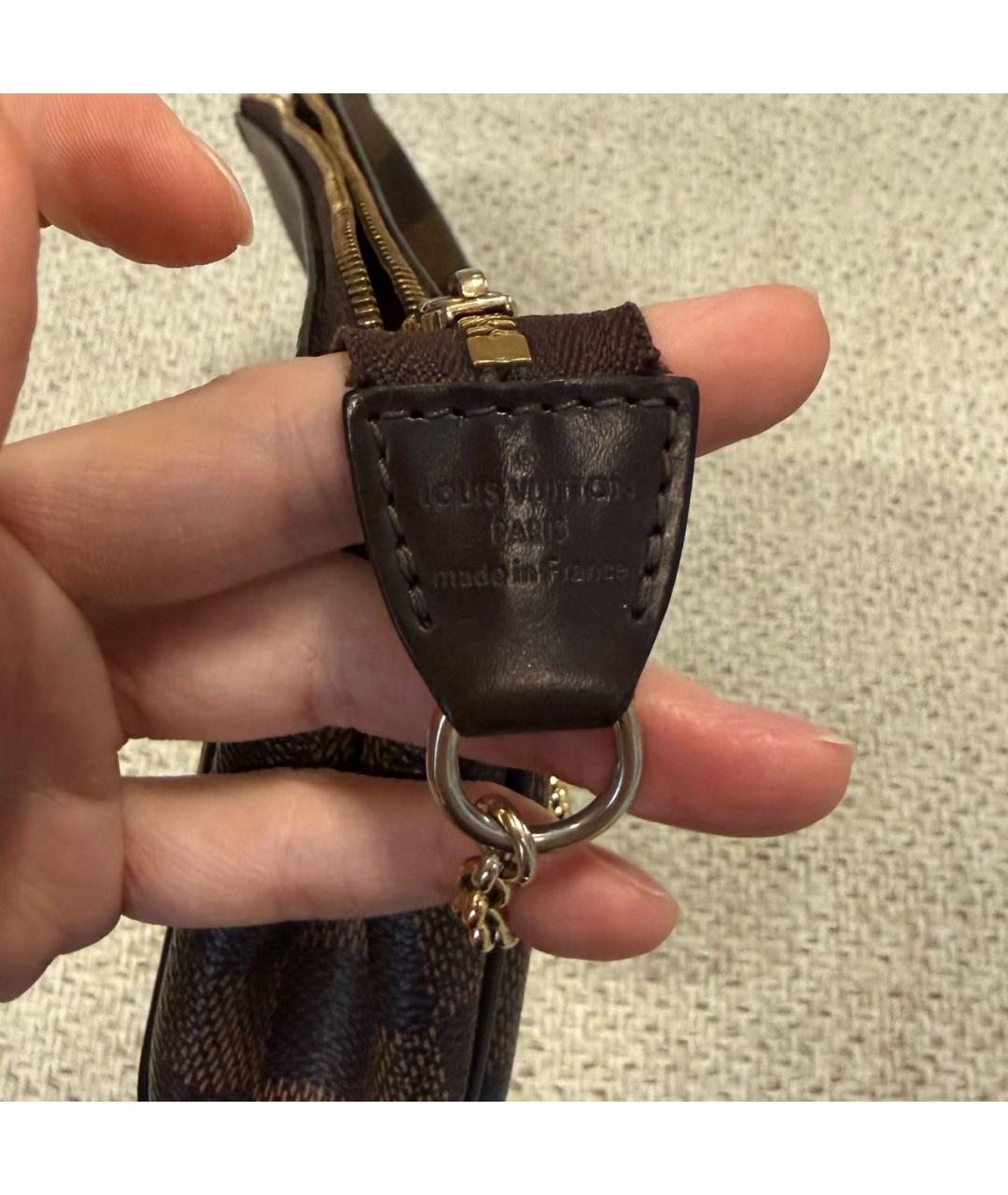 LOUIS VUITTON Коричневая пелетеная сумка через плечо, фото 6