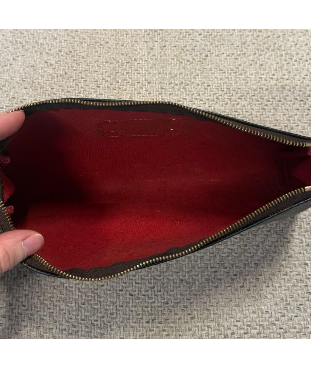 LOUIS VUITTON Коричневая пелетеная сумка через плечо, фото 4