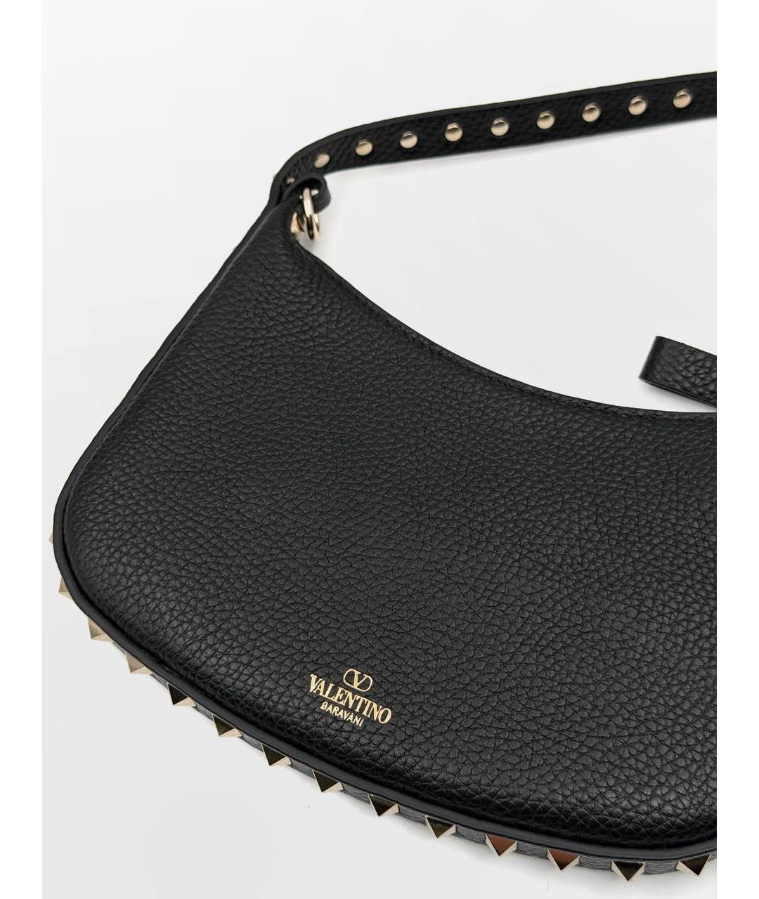 VALENTINO Черная кожаная сумка с короткими ручками, фото 3
