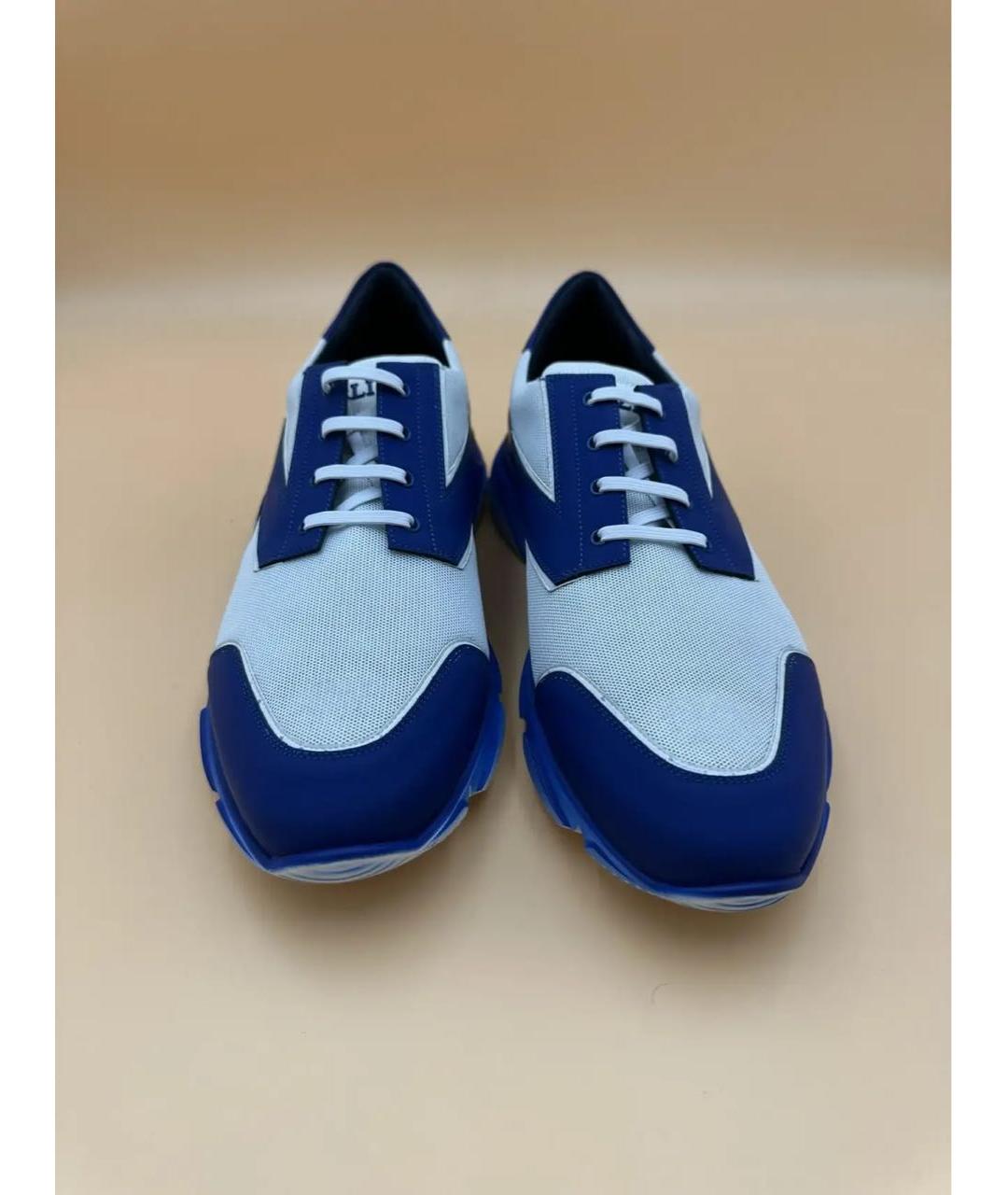 ZILLI Синие текстильные низкие кроссовки / кеды, фото 2