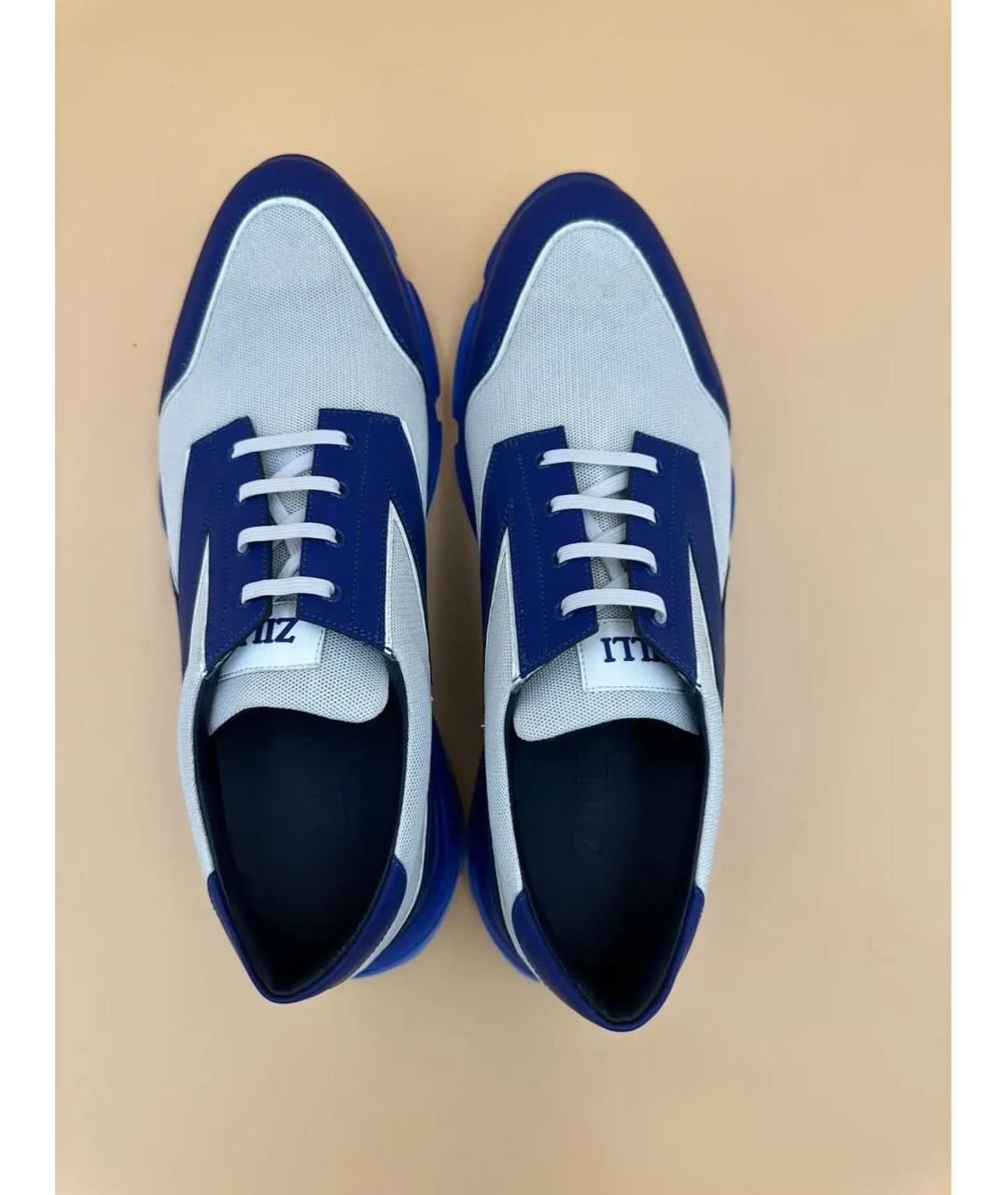 ZILLI Синие текстильные низкие кроссовки / кеды, фото 3