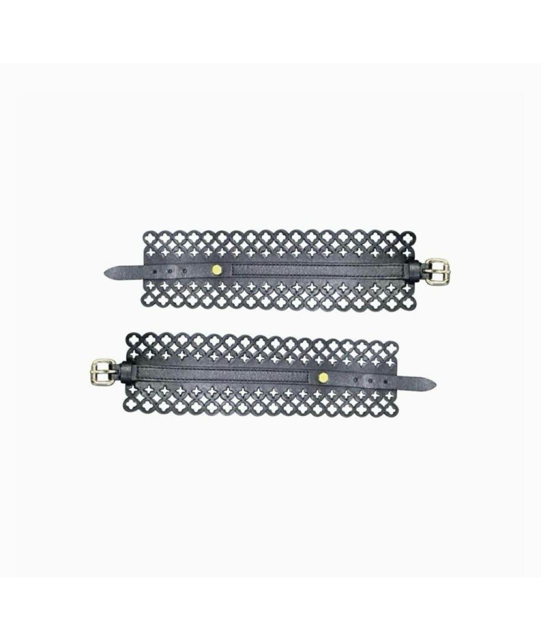 LOUIS VUITTON Черный кожаный браслет, фото 2