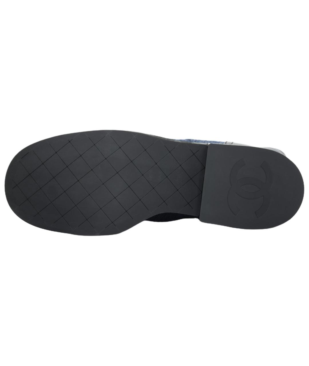 CHANEL Синие кожаные сапоги, фото 5