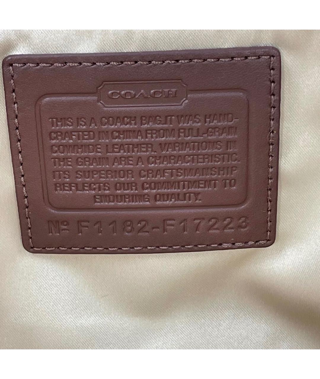 COACH Коричневая кожаная сумка тоут, фото 4