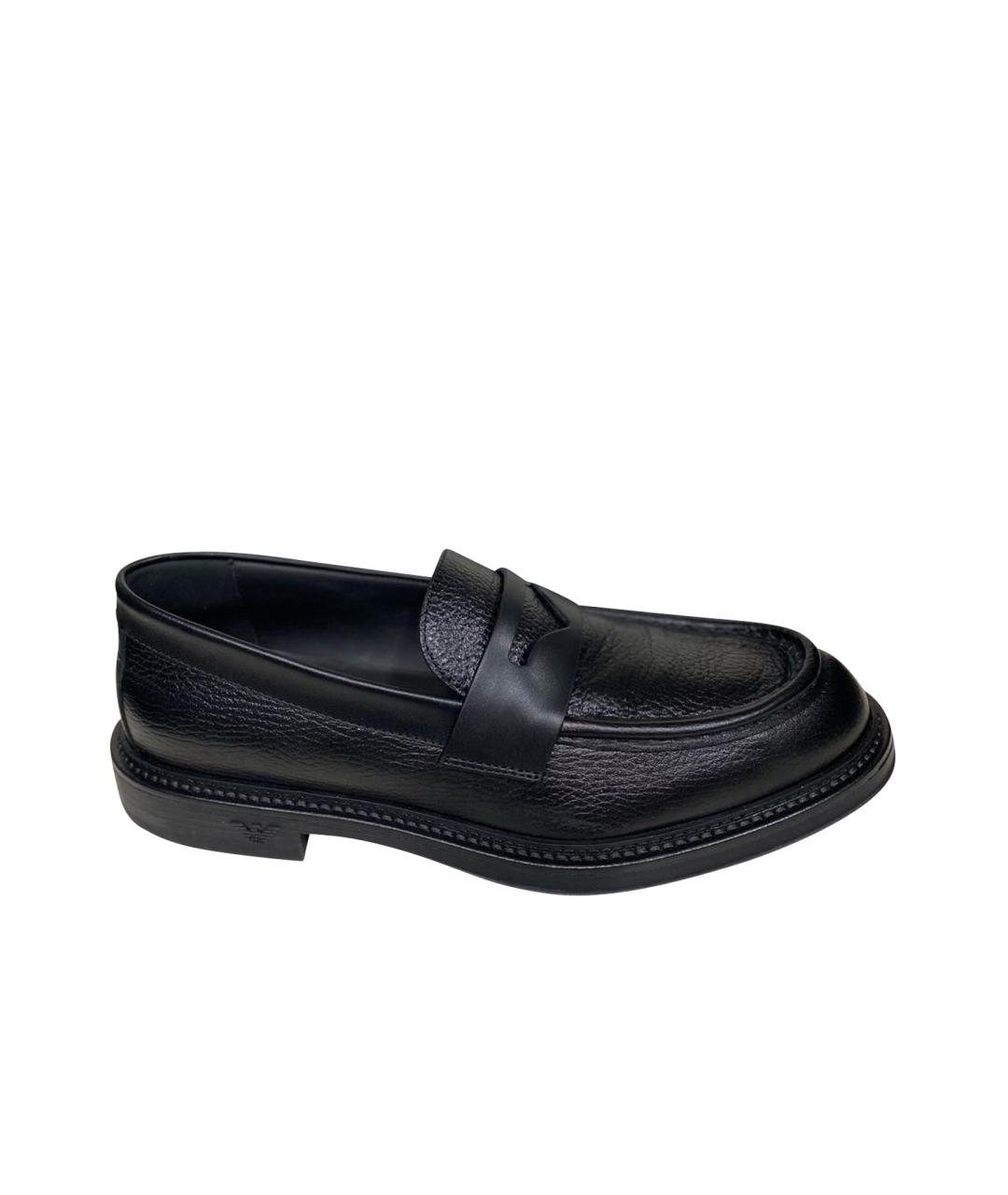 EMPORIO ARMANI Черные кожаные лоферы, фото 1