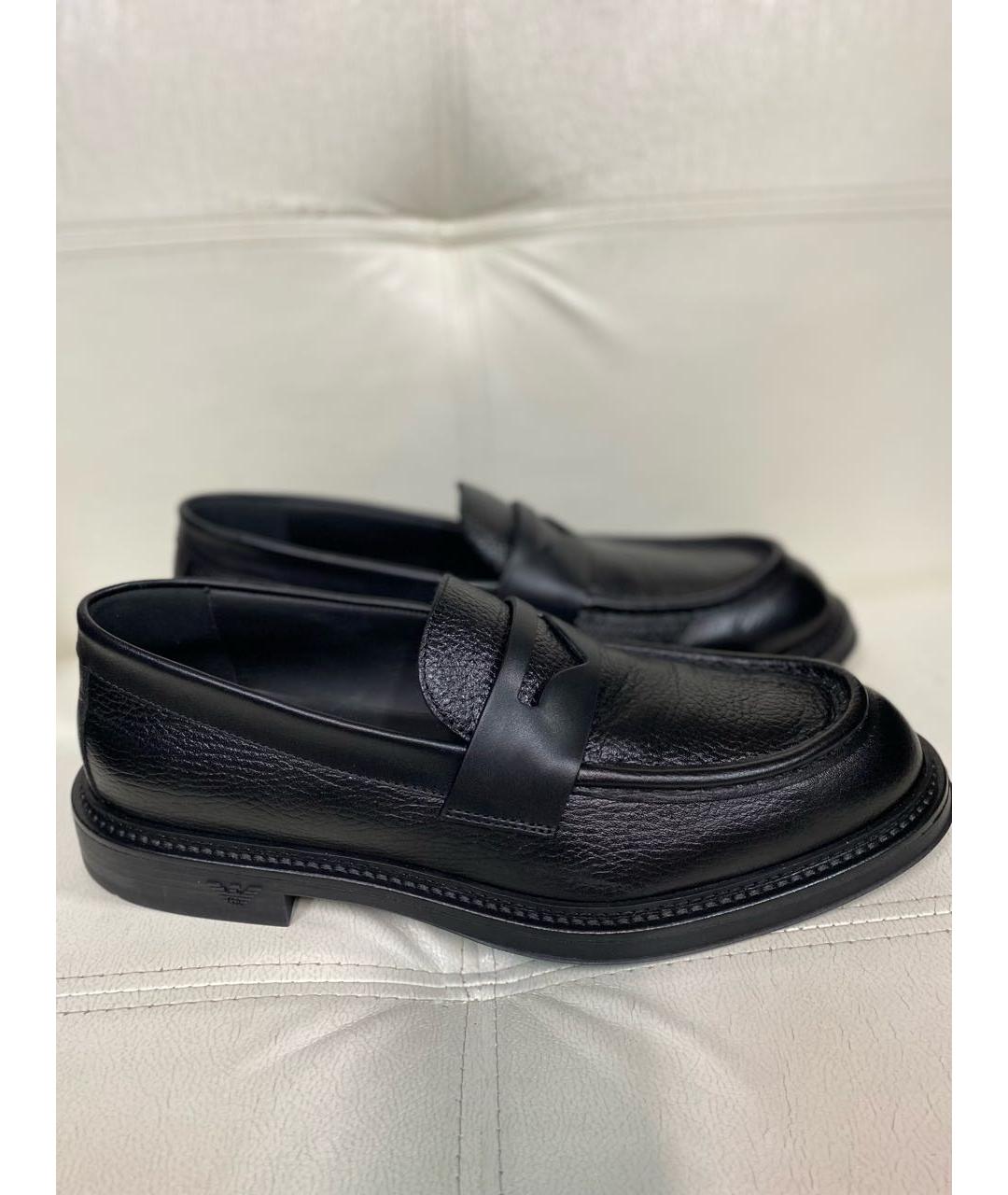 EMPORIO ARMANI Черные кожаные лоферы, фото 6