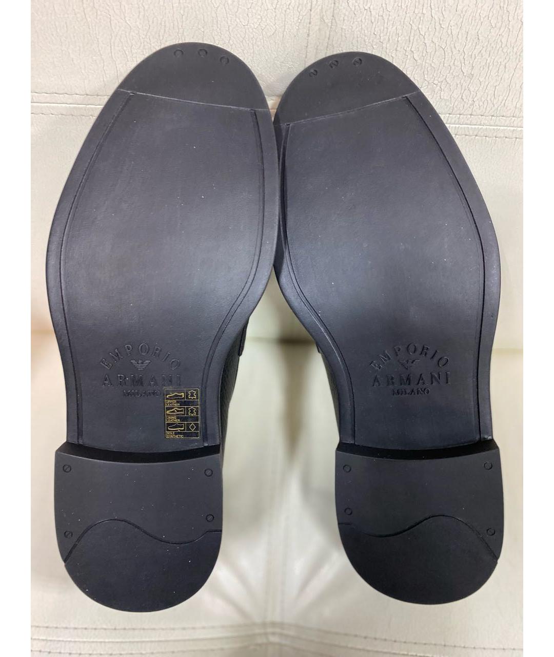 EMPORIO ARMANI Черные кожаные лоферы, фото 3