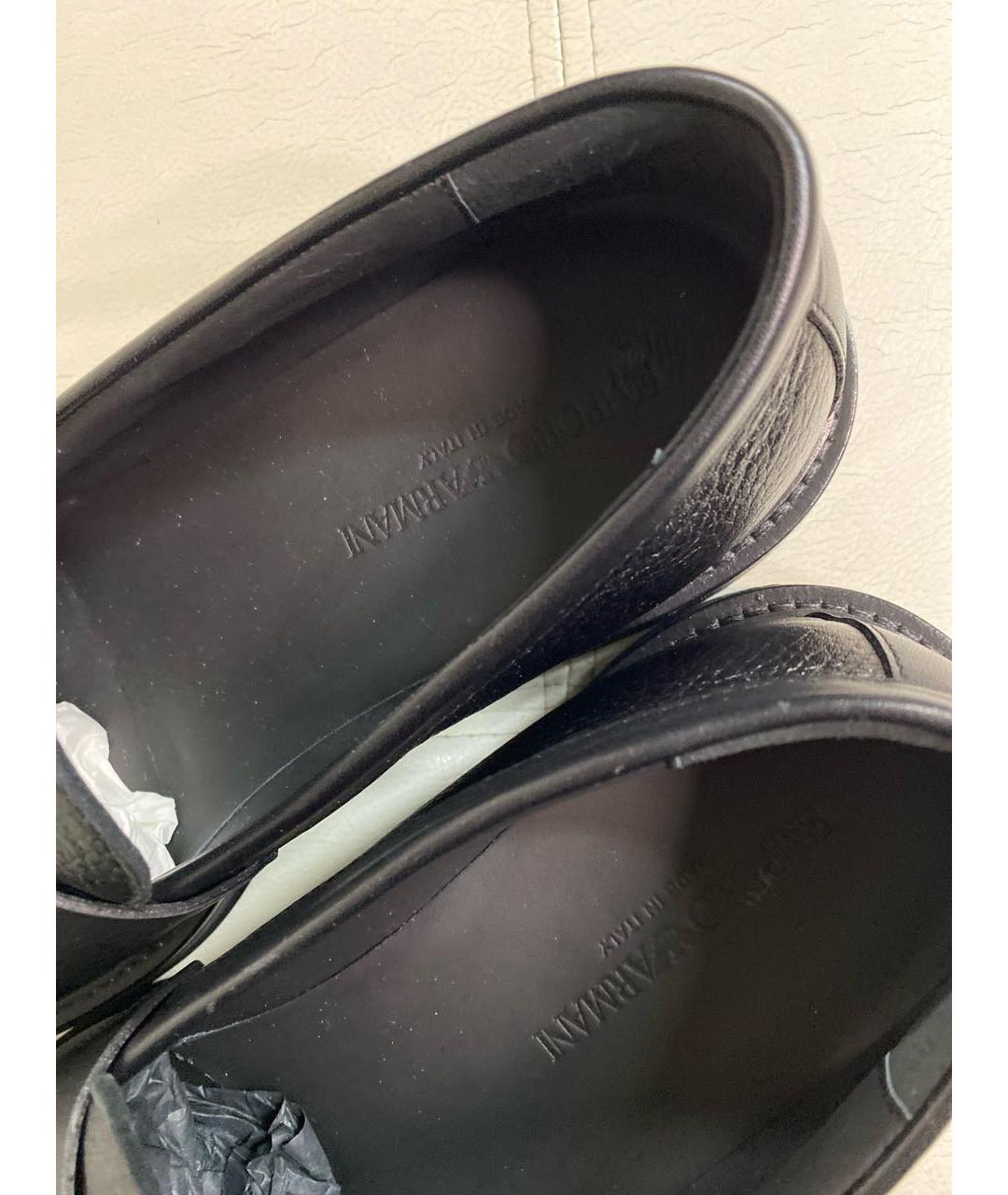 EMPORIO ARMANI Черные кожаные лоферы, фото 5