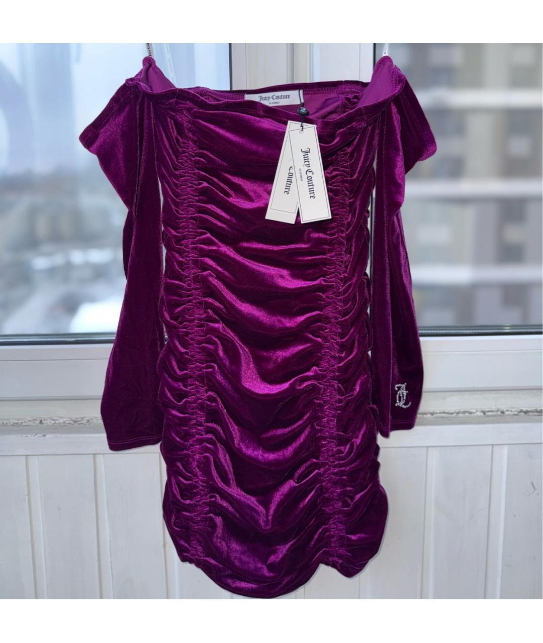 JUICY COUTURE Бордовое полиэстеровое вечернее платье, фото 5